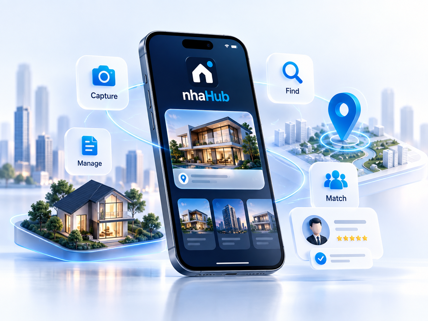 nhaHub trên điện thoại